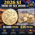 2026 $1 Mob of Six Roos – Uncirculated Coin Bag