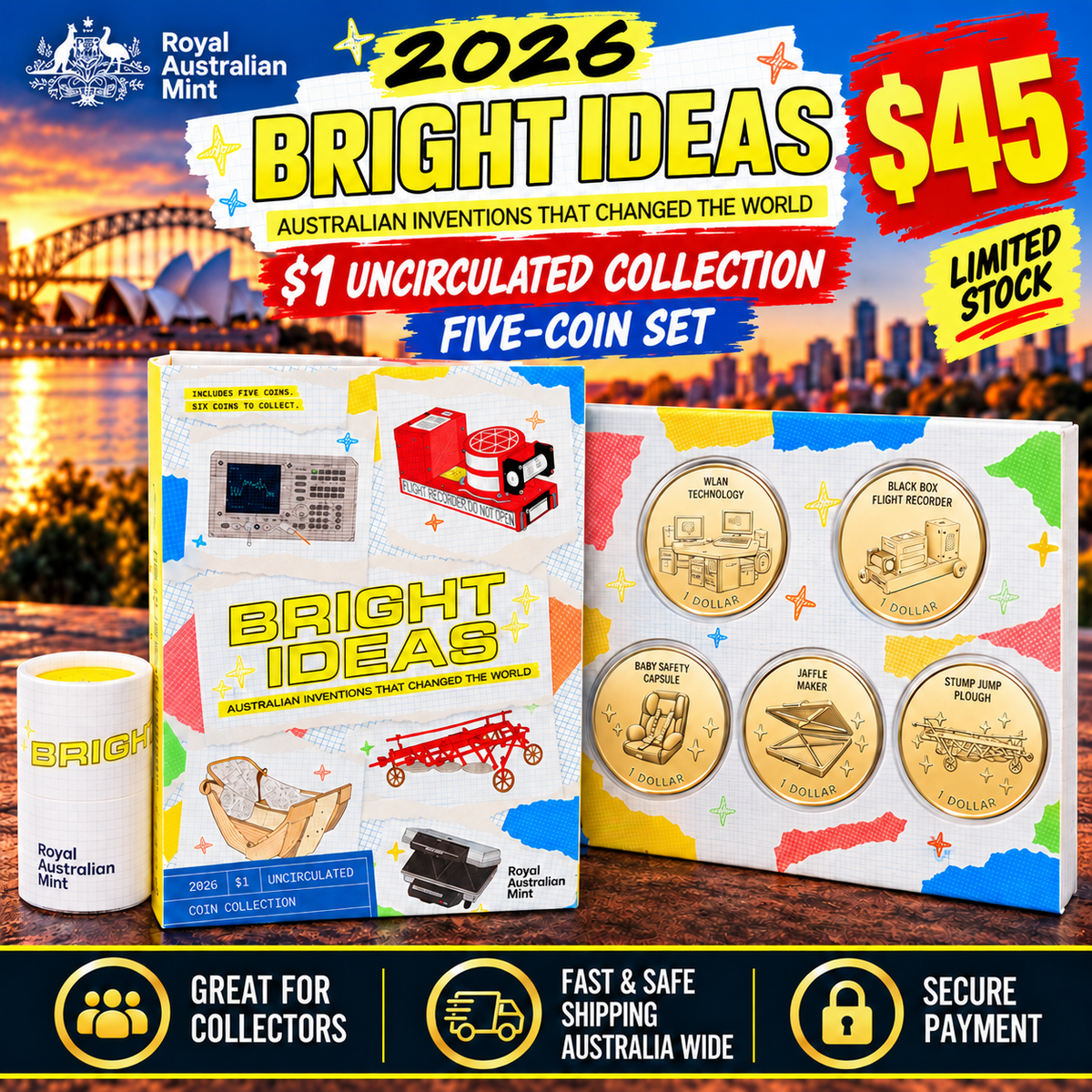 Bright Ideas 2026 $1 Uncirculated Collection Folder and Five-Coin Set