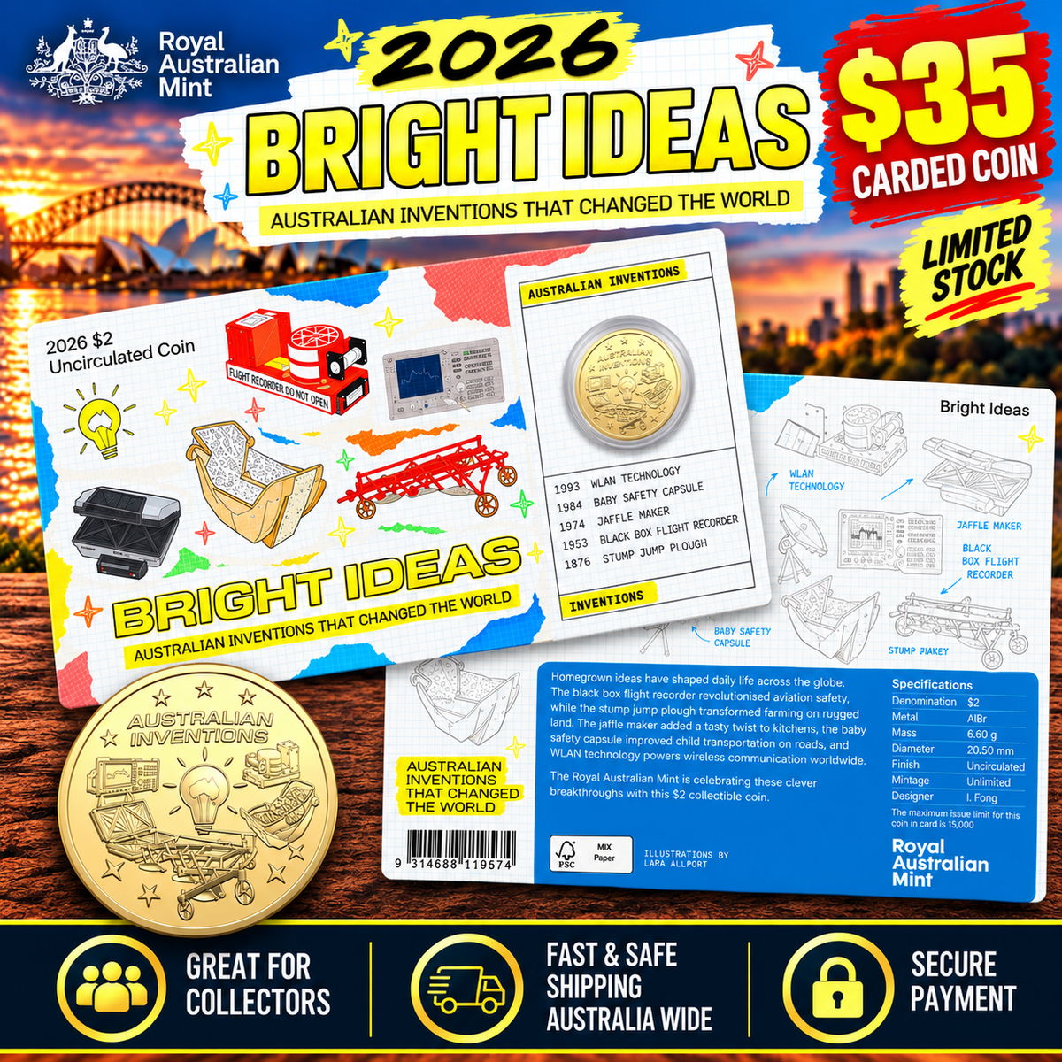 Bright Ideas 2026 $2 Uncirculated Coin in Card