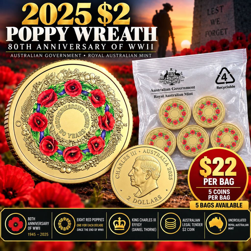 2025 $2 Poppy Wreath – Uncirculated Coin Bag